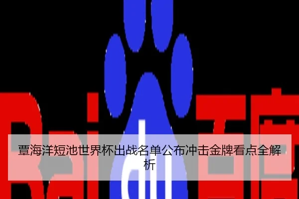 覃海洋短池世界杯出战名单公布冲击金牌看点全解析